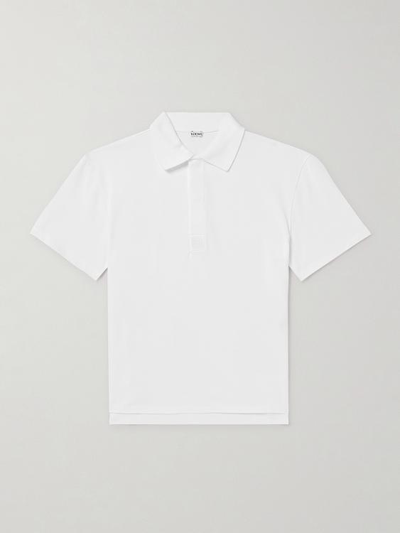 White short sleeve polo shirt from Loewe
