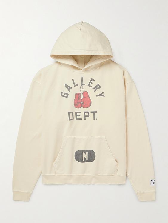 Print white hooded sweatshirt from Gallery Dept.