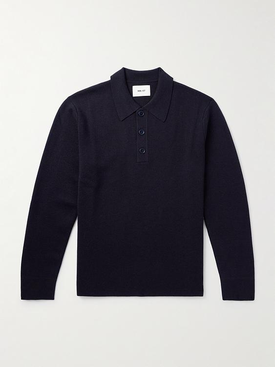 Black long sleeve polo shirt from NN07