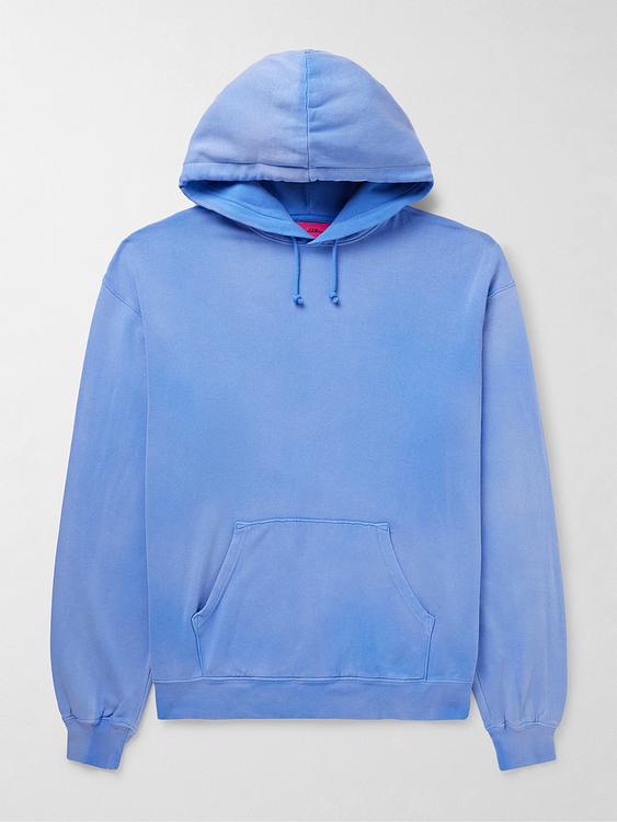 Blue hooded sweatshirt from The Elder Statesman