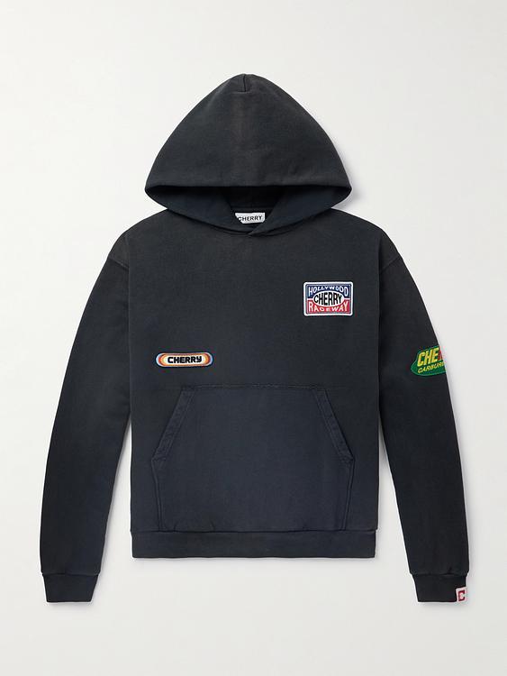 Print black hooded sweatshirt from Cherry Los Angeles