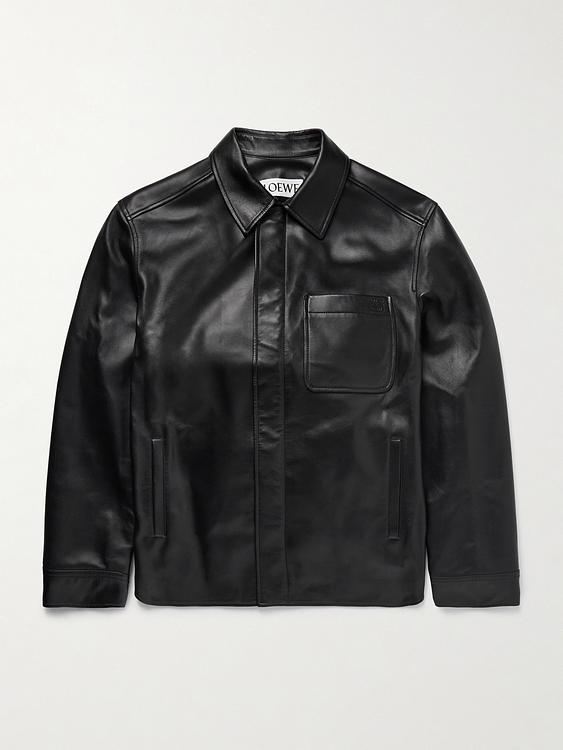 Black leather jacket from Loewe