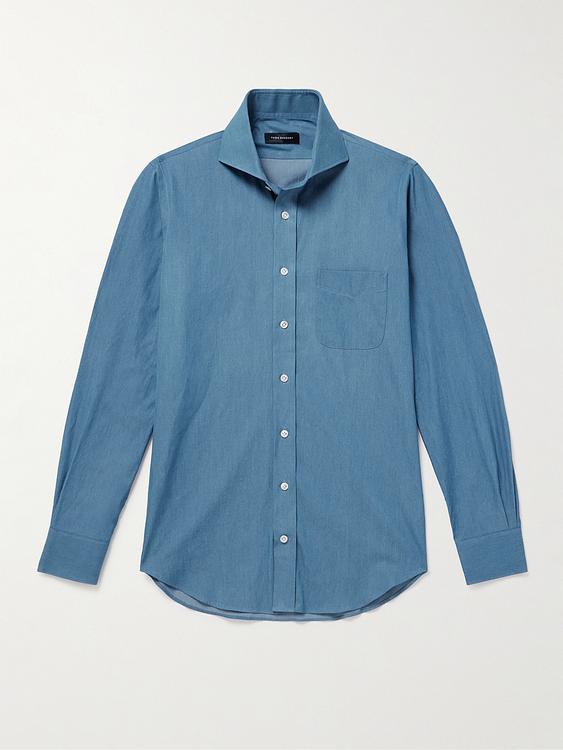 Blue casual shirt from Thom Sweeney