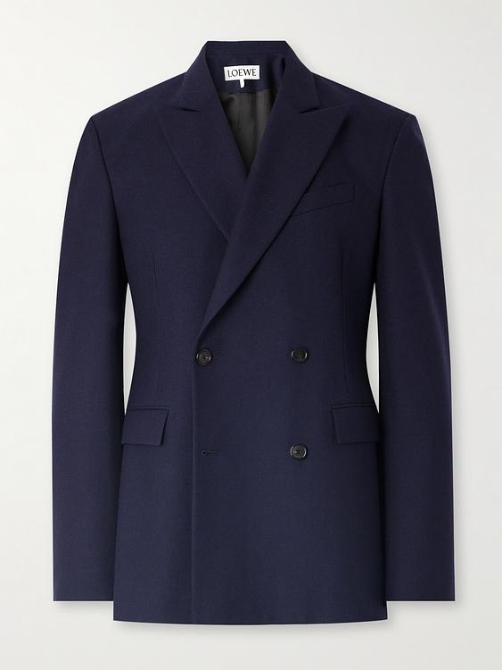 Dark blue double-breasted suit jacket from Loewe