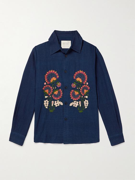 Print dark blue casual shirt from Kardo