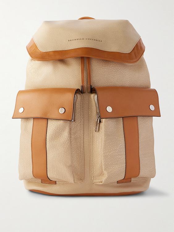 Taupe backpack from Brunello Cucinelli