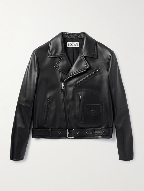 Black leather jacket from Loewe