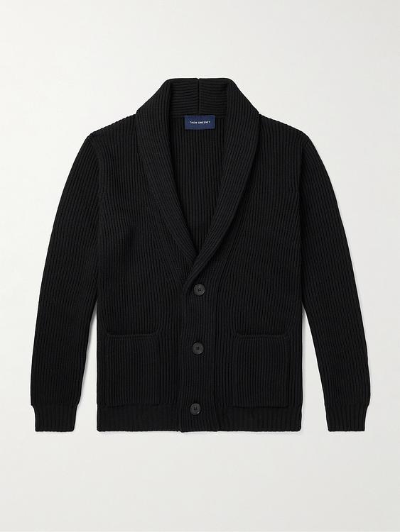 Black cardigan from Thom Sweeney