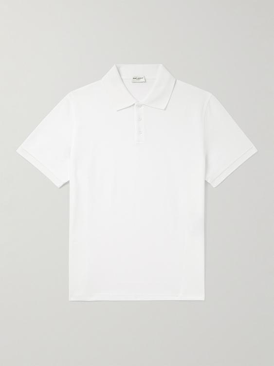 White short sleeve polo shirt from Saint Laurent