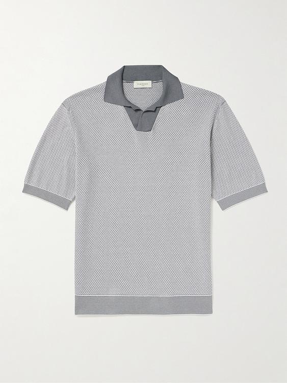 Grey short sleeve polo shirt from Piacenza 1733