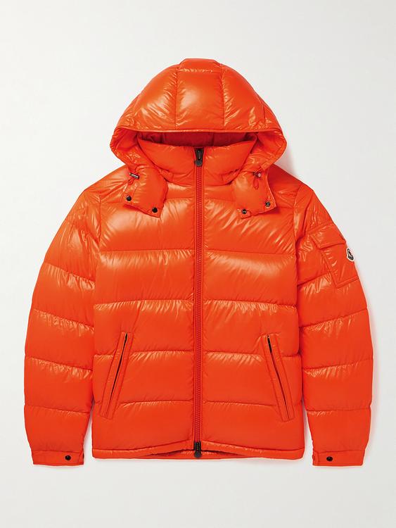 Red down jacket from Moncler