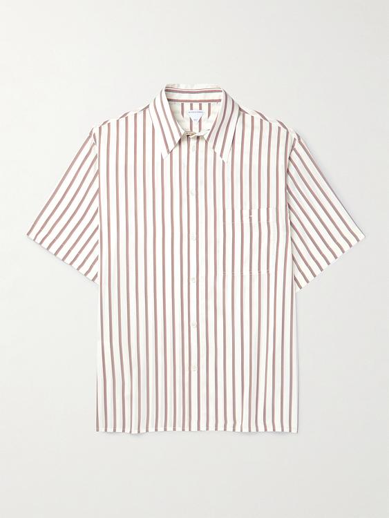 Striped white short sleeve shirt from Bottega Veneta