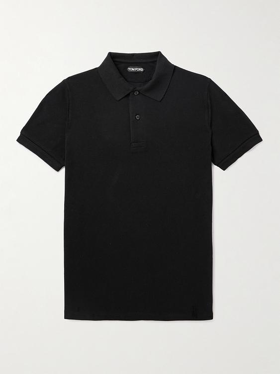 Black short sleeve polo shirt from Tom Ford