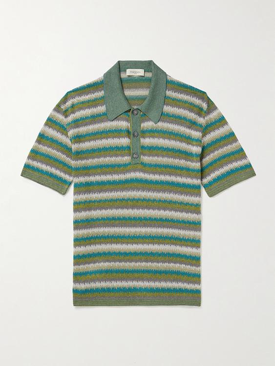 Striped multicolor short sleeve polo shirt from Piacenza 1733