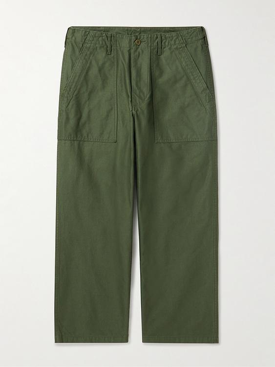 Dark green wide-leg casual trousers from Beams Plus