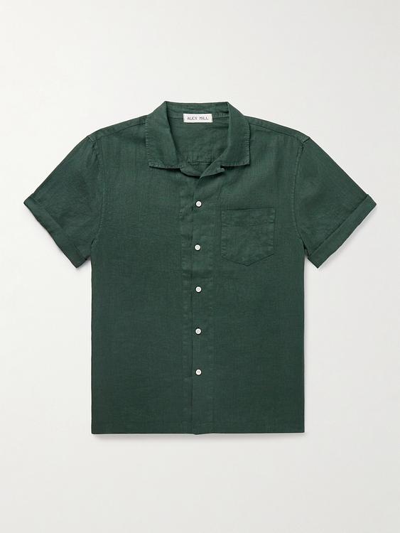 Dark green short sleeve shirt from Alex Mill