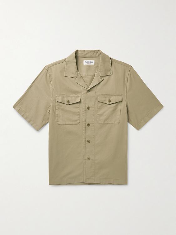 Taupe short sleeve shirt from Alex Mill