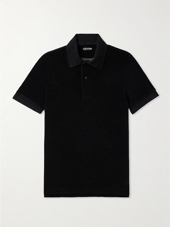 Black short sleeve polo shirt from Tom Ford