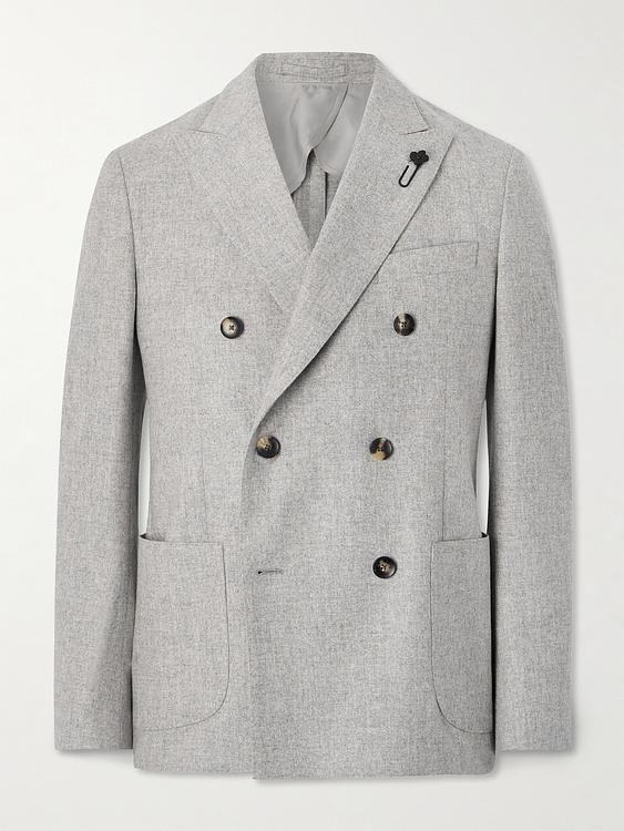 Grey double-breasted blazer from Lardini