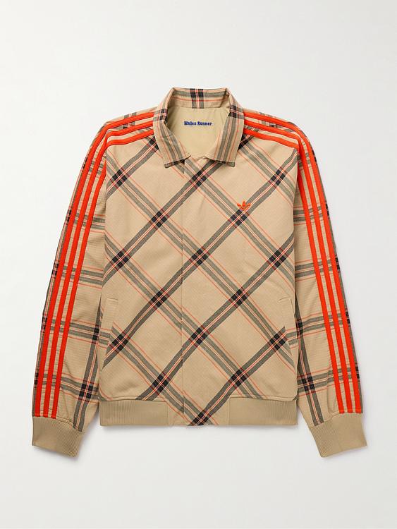 Checkered taupe casual jacket from Adidas Originals