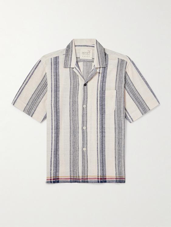 Striped white short sleeve shirt from Kardo