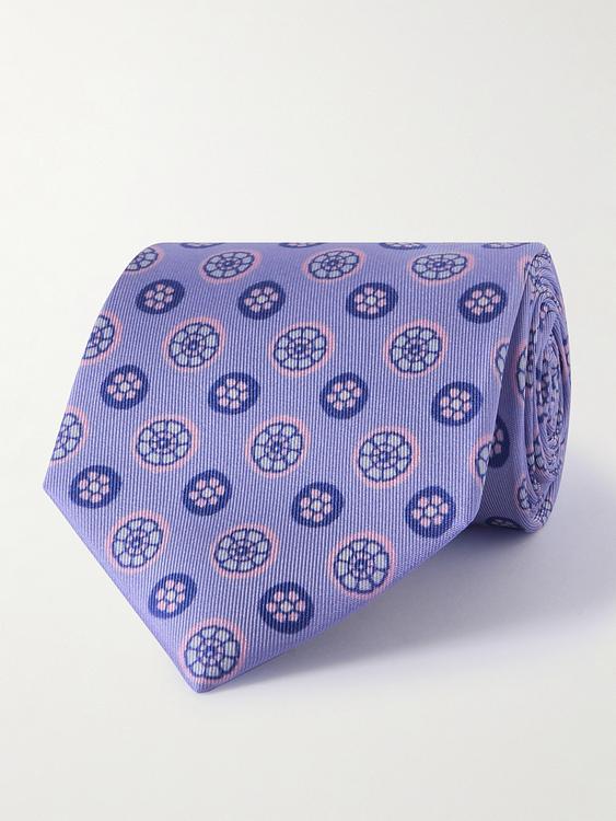 Dotted blue tie from Charvet