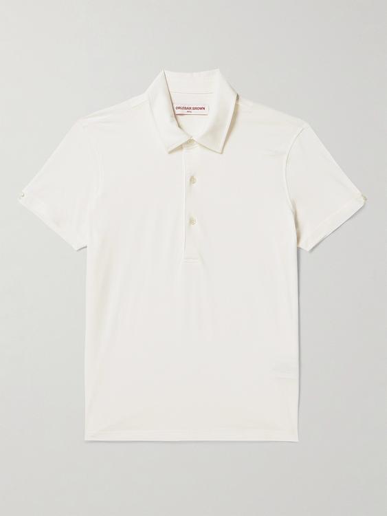 White short sleeve polo shirt from Orlebar Brown