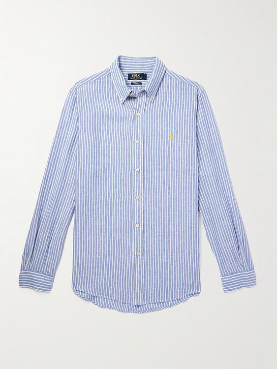 Striped light blue casual shirt from Polo Ralph Lauren