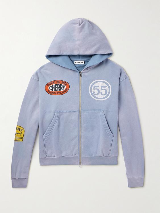 Print light blue hooded sweatshirt from Cherry Los Angeles