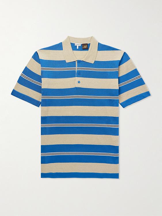 Striped multicolor short sleeve polo shirt from Loewe