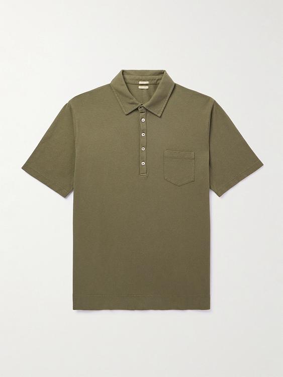 Taupe short sleeve polo shirt from Massimo Alba