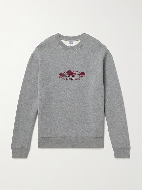 Print grey sweatshirt from Maison Kitsuné