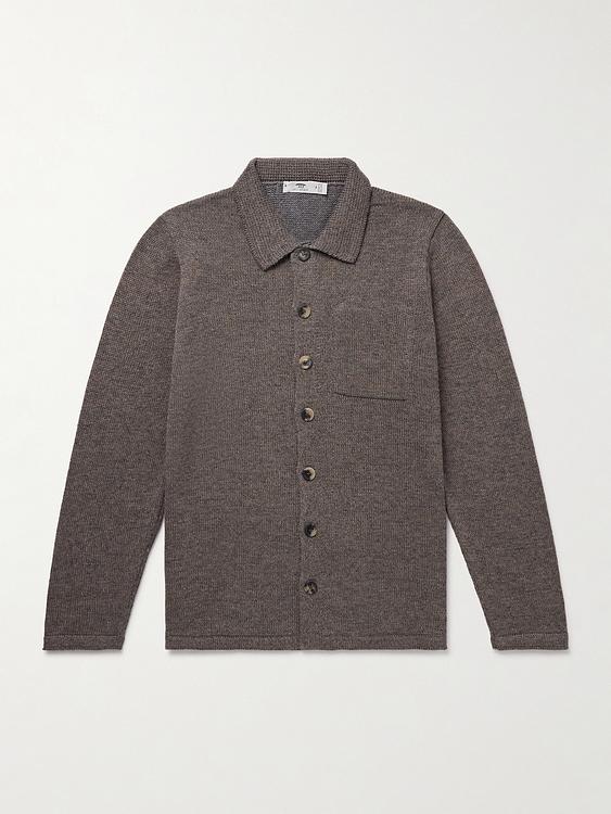 Dark brown cardigan from Inis Meáin