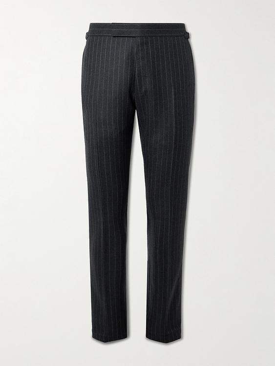 Striped black formal trousers from Tom Ford