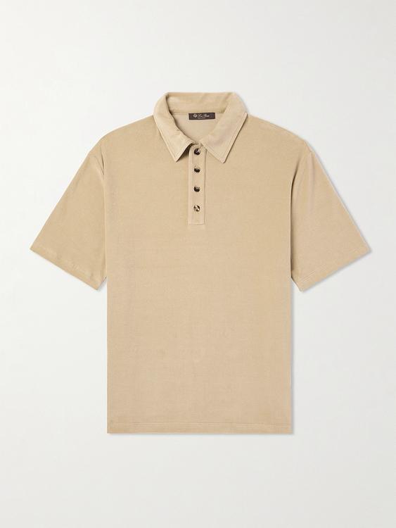 Beige short sleeve polo shirt from Loro Piana
