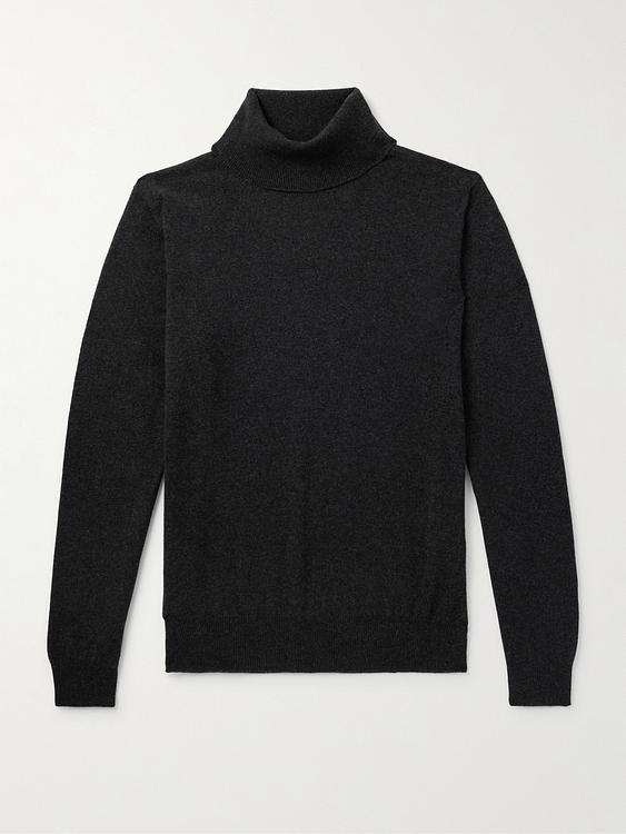 Black turtleneck from Loro Piana
