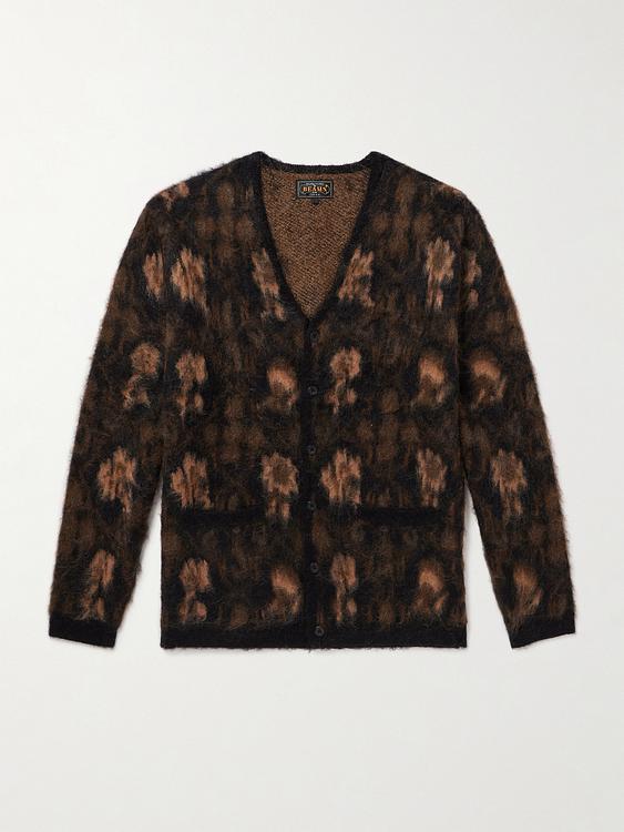 Black cardigan from Beams Plus