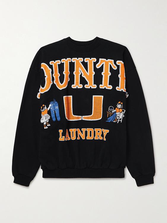 Print black sweatshirt from Kapital