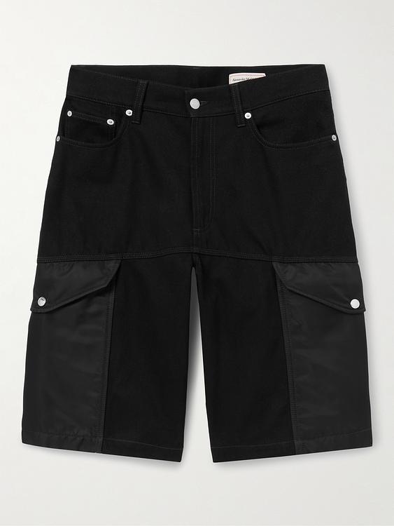 Black cargo shorts from Alexander Mcqueen