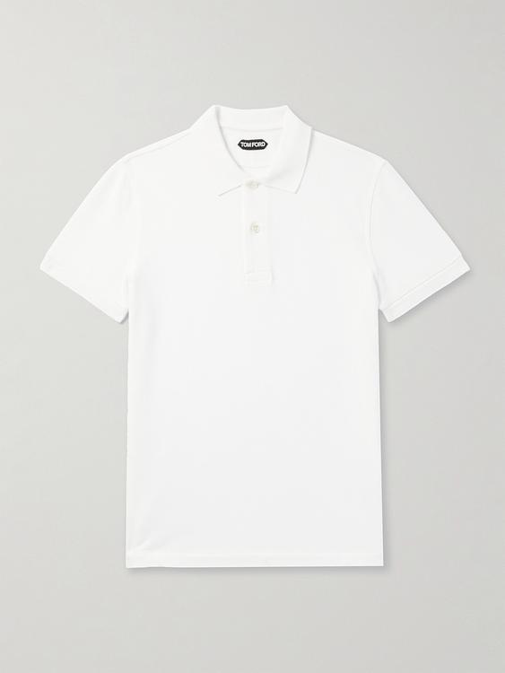 White short sleeve polo shirt from Tom Ford