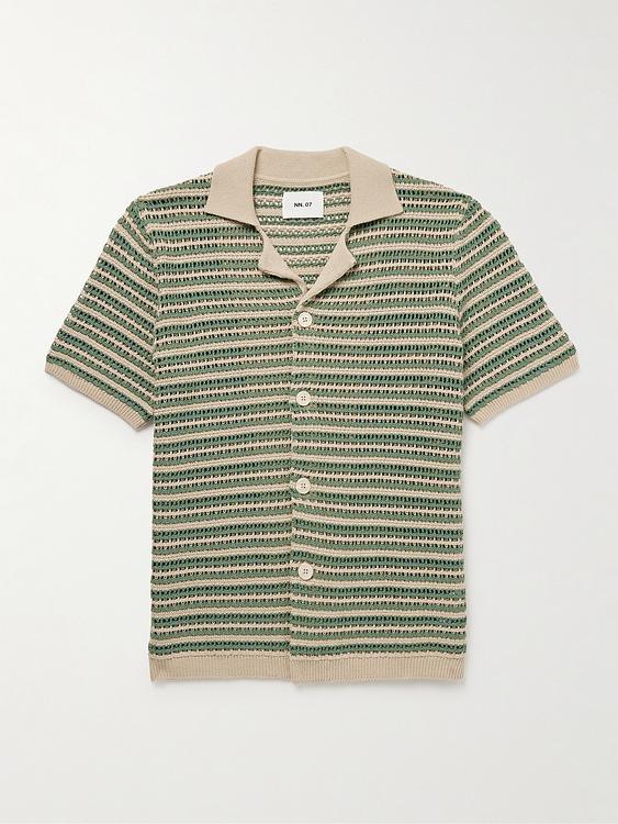 Beige short sleeve polo shirt from NN07