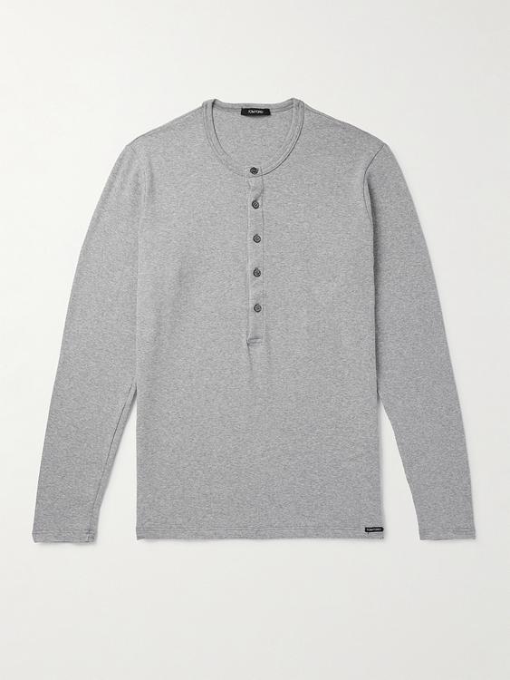 Grey henley shirt from Tom Ford