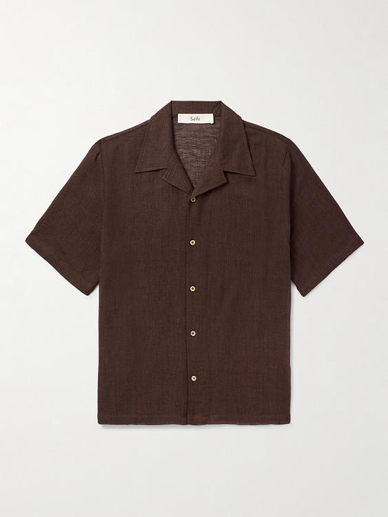 Dark brown short sleeve shirt from Séfr