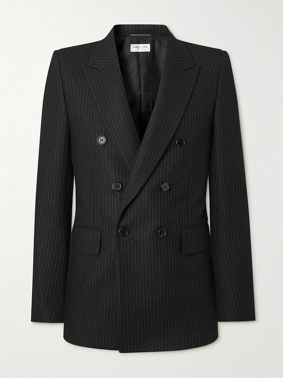 Black double-breasted blazer from Saint Laurent