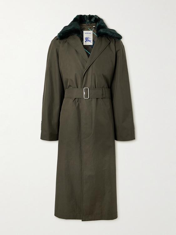 Dark green trench coat from Burberry