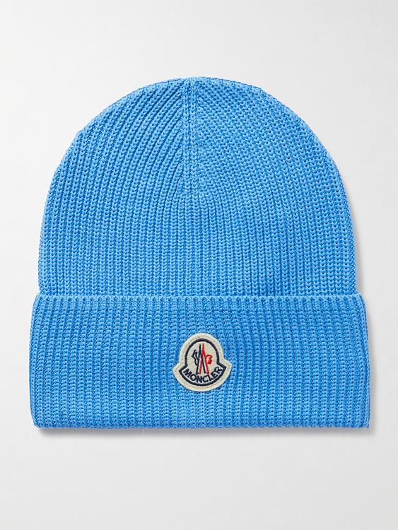 Light blue beanie from Moncler