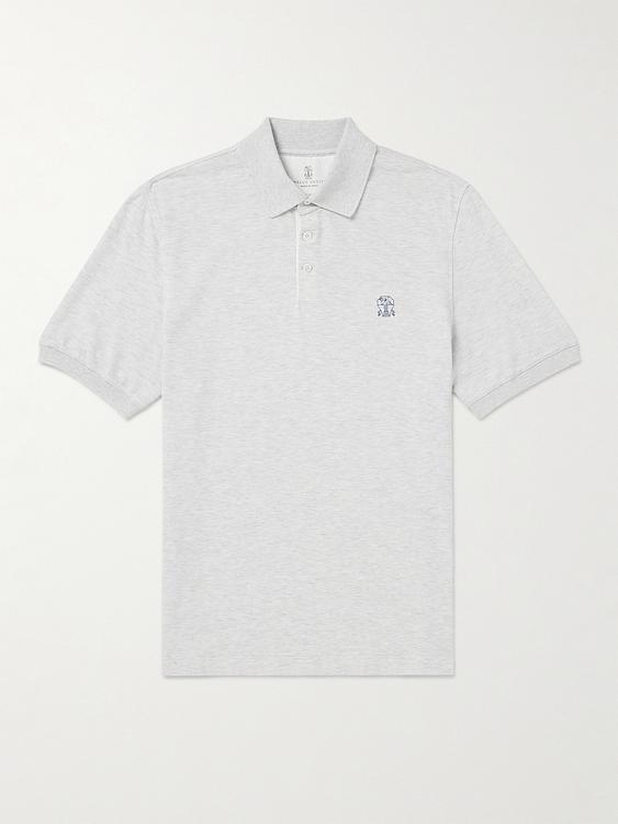 White short sleeve polo shirt from Brunello Cucinelli