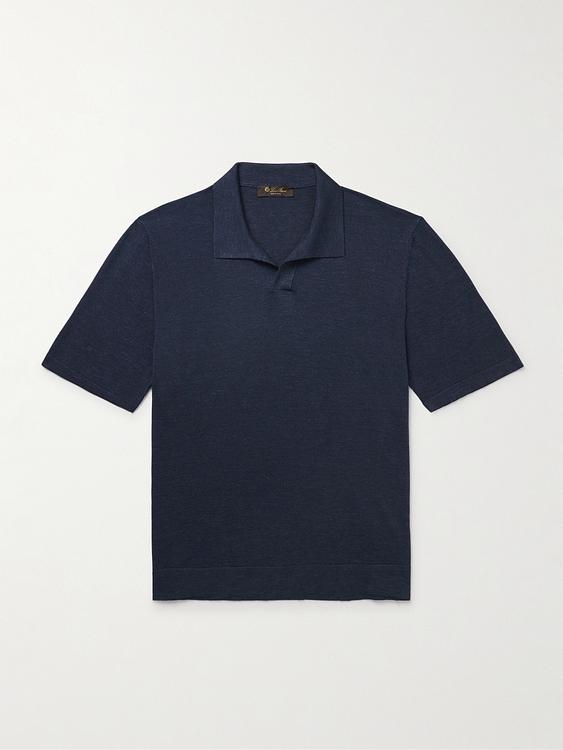 Black short sleeve polo shirt from Loro Piana