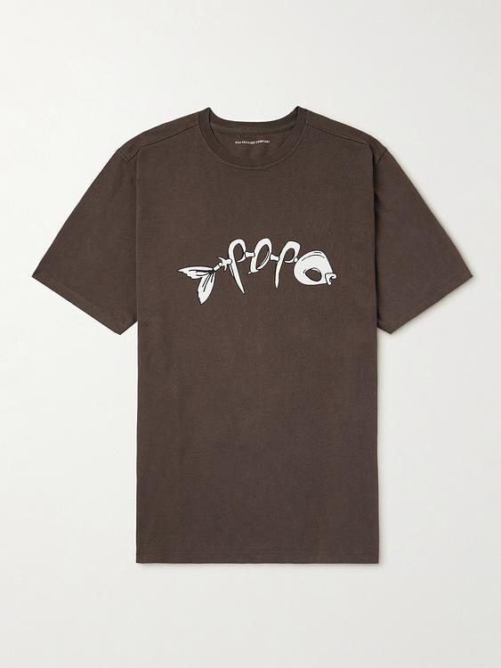 Print dark brown t-shirt from Pop Trading Company