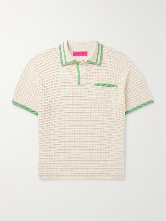 White short sleeve polo shirt from The Elder Statesman